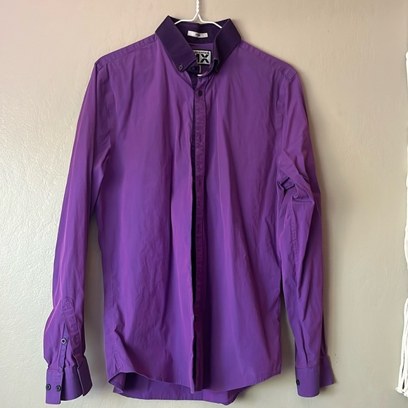 Express Fitted Purple Dress Shirt - Picture 1 of 5